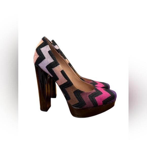 Missoni NWT Rashel Zig Zag Black/Tan/Pink/Purple Size 37.5 - Picture 3 of 8